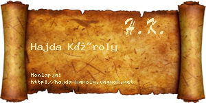 Hajda Károly névjegykártya